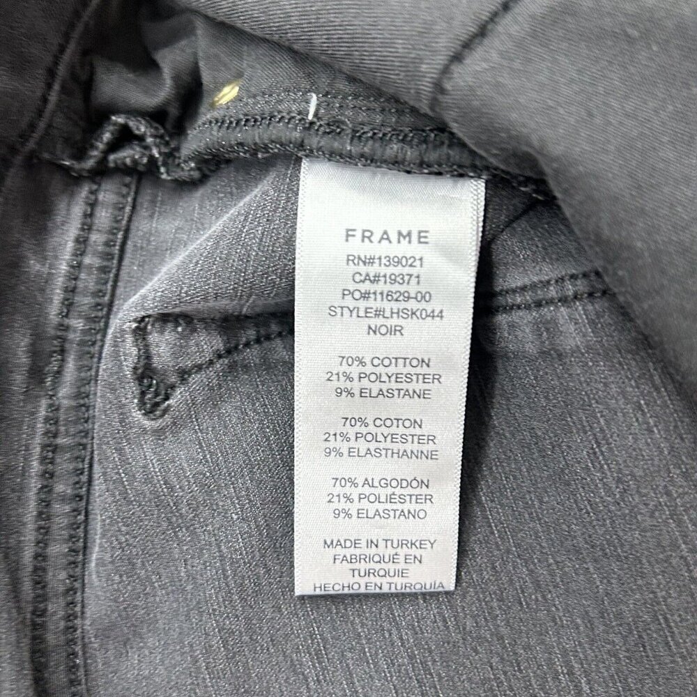 Frame Le High Skinny Jeans Womens Size 33 Short Crop Black Gray - Picture 9 of 9